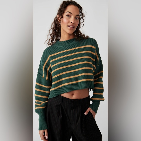 Free People Easy Street Stripe Crop Pullover - Picture 3 of 14